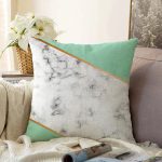 - Sonil-K-8903-Gorsel1 - Realhomes  Renkli Geometrik Desenli Mermer Motifli Dijital Baskılı Modern Raşel Kadife Kırlent Kılıfı Realhomes