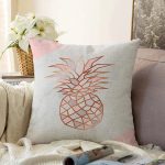 - Sonil-K-8915-Gorsel1 - Realhomes  Mermer Zeminli Renkli Ananas Desenli Dijital Baskılı Modern Raşel Kadife Yastık Kırlent Kılıfı Realhomes