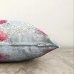 - Sonil-K-8923-Gorsel3 - Realhomes  Rengarenk Zeminli Ortanca Çiçek Desenli Dijital Baskılı Modern Raşel Kadife Yastık Kırlent Kılıfı Realhomes