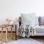 Rengarenk Zeminli Beyaz Ortanca Çiçek Desenli Dijital Baskılı Modern Raşel Kadife Kırlent Kılıfı Realhomes