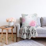 - Sonil-K-8931-Gorsel2 - Realhomes  Pastel Zeminli Rengarenk Ortanca Çiçek Dijital Baskılı Modern Raşel Kadife Yastık Kırlent Kılıfı Realhomes