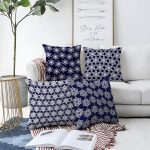 4'lü Çift Taraflı Renkli Zemin Üzerinde Kartanesi Desenli Modern Şönil Yastık Kırlent Kılıf Seti Realhomes