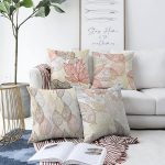 - Sonil-K4luset357-Gorsel1 - Realhomes 4'lü Çift Taraflı Renkli Zemin Üzerinde Yaprak Desenli Modern Şönil Yastık Kırlent Kılıf Seti Realhomes