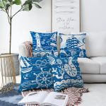 - Sonil-K4luset358-Gorsel1 - Realhomes 4'lü Çift Taraflı Renkli Zemin Üzerinde Gemici Desenli Modern Şönil Yastık Kırlent Kılıf Seti Realhomes