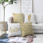 - Sonil-K4luset362-Gorsel1 - Realhomes 4'lü Çift Taraflı Renkli Zemin Üzerinde Gold Detaylı Geometrik Desenli Modern Şönil Yastık Kırlent Kılıf Seti Realhomes