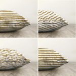 - Sonil-K4luset370-Gorsel2 - Realhomes 4'lü Çift Taraflı Beyaz Zemin Üzerinde Gold Detaylı Geometrik Desenli Modern Şönil Yastık Kırlent Kılıf Seti Realhomes