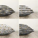 - Sonil-K4luset371-Gorsel2 - Realhomes 4'lü Çift Taraflı Beyaz Zemin Üzerinde Gold Detaylı Yaprak Desenli Modern Şönil Yastık Kırlent Kılıf Seti Realhomes