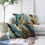 - Sonil-K4luset373-Gorsel1 - Realhomes 4'lü Çift Taraflı Renkli Zemin Üzerinde Gold Detaylı Soyut Çizimli Modern Şönil Yastık Kırlent Kılıf Seti Realhomes