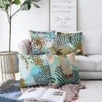 - Sonil-K4luset375-Gorsel1 - Realhomes  4'lü Çift Taraflı Beyaz Zemin Üzerinde Renkli Puantiye Desenli Modern Şönil Yastık Kırlent Kılıf Seti Realhomes