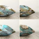 - Sonil-K4luset375-Gorsel2 - Realhomes  4'lü Çift Taraflı Beyaz Zemin Üzerinde Renkli Puantiye Desenli Modern Şönil Yastık Kırlent Kılıf Seti Realhomes