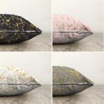 - Sonil-K4luset381-Gorsel2 - Realhomes 4'lü Çift Taraflı Renkli Zemin Üzerinde Gold Detaylı Mermer Desenli Modern Şönil Yastık Kırlent Kılıf Seti Realhomes