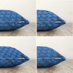 - Sonil-K4luset385-Gorsel2 - Realhomes 4'lü Çift Taraflı Mavi Zemin Üzerinde Kartanesi Desenli Modern Şönil Yastık Kırlent Kılıf Seti Realhomes