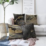 - Sonil-K4luset386-Gorsel1 - Realhomes  4'lü Çift Taraflı Renkli Zemin Üzerinde Gold Detaylı Mermer Desenli Modern Şönil Yastık Kırlent Kılıf Seti Realhomes