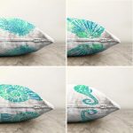 - Sonil-K4luset387-Gorsel2 - Realhomes  4'lü Çift Taraflı Beyaz Zemin Üzerinde Renkli Deniz Kabuğu Desenli Modern Şönil Yastık Kırlent Kılıf Seti Realhomes