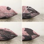 4'lü Çift Taraflı Renkli Zemin Üzerinde Onedraw Çizimli Modern Şönil Yastık Kırlent Kılıf Seti Realhomes