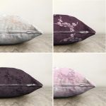 - Sonil-K4luset398-Gorsel2 - Realhomes  4'lü Çift Taraflı Renkli Zemin Üzerinde Yaprak Desenli Modern Şönil Yastık Kırlent Kılıf Seti Realhomes