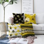 - Sonil-K4luset407-Gorsel1 - Realhomes 4'lü Çift Taraflı Renkli Zemin Üzerinde Petek Detaylo Modern Şönil Yastık Kırlent Kılıf Seti Realhomes