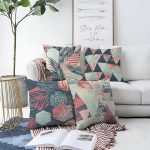 - Sonil-K4luset412-Gorsel1 - Realhomes 4'lü Çift Taraflı Renkli Zemin Üzerinde Geometrik Çizimli Modern Şönil Yastık Kırlent Kılıf Seti Realhomes