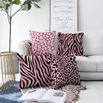 - Sonil-K4luset421-Gorsel1 - Realhomes 4'lü Çift Taraflı Renkli Zemin Üzerinde Zebra Desenli Modern Şönil Yastık Kırlent Kılıf Seti Realhomes