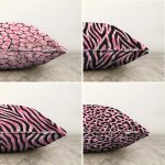- Sonil-K4luset421-Gorsel2 - Realhomes 4'lü Çift Taraflı Renkli Zemin Üzerinde Zebra Desenli Modern Şönil Yastık Kırlent Kılıf Seti Realhomes