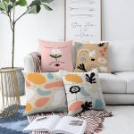 - Sonil-K4luset426-Gorsel1 - Realhomes  4'lü Çift Taraflı Renkli Zemin Üzerinde Onedraw Çizimli Modern Şönil Yastık Kırlent Kılıf Seti Realhomes