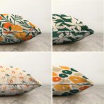 - Sonil-K4luset430-Gorsel2 - Realhomes 4'lü Çift Taraflı Renkli Zemin Üzerinde Onedraw Çizimli Modern Şönil Yastık Kırlent Kılıf Seti Realhomes