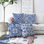 - Sonil-K4luset461-Gorsel1 - Realhomes  4'lü Çift Taraflı Beyaz Zemin Üzerinde Çini Desenli Modern Şönil Yastık Kırlent Kılıf Seti Realhomes