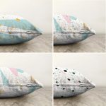 - Sonil-K4luset562-Gorsel2 - Realhomes 4'lü Çift Taraflı Beyaz Zemin Üzerinde Siyah Puantiyeli Modern Şönil Yastık Kırlent Kılıf Seti Realhomes