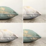 - Sonil-K4luset568-Gorsel2 - Realhomes  4'lü Çift Taraflı Renkli Zemin Üzerinde Gold Detaylı Mermer Desenli Modern Şönil Yastık Kırlent Kılıf Seti Realhomes