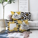 - Sonil-K4luset575-Gorsel1 - Realhomes 4'lü Çift Taraflı Beyaz Zemin Üzerinde Sonbahar Temalı Modern Şönil Yastık Kırlent Kılıf Seti Realhomes