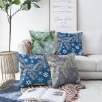 - Sonil-K4luset576-Gorsel1 - Realhomes 4'lü Çift Taraflı Renkli Zemin Üzerinde Kartanesi Desenli Modern Şönil Yastık Kırlent Kılıf Seti Realhomes