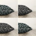 4'lü Çift Taraflı Renkli Zemin Üzerinde Çamağacı Desenli Modern Şönil Yastık Kırlent Kılıf Seti Realhomes