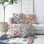 - Sonil-K4luset585-Gorsel1 - Realhomes  4'lü Çift Taraflı Rengarenk Zemin Üzerinde Çiçek Desenli Modern Şönil Yastık Kırlent Kılıf Seti Realhomes