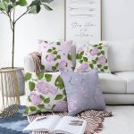 - Sonil-K4luset588-Gorsel1 - Realhomes  4'lü Çift Taraflı Renkli Zemin Üzerinde Ortanca Çiçeği Desenli Modern Şönil Yastık Kırlent Kılıf Seti Realhomes