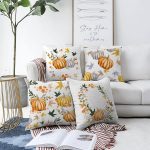 - Sonil-K4luset590-Gorsel1 - Realhomes Çift Taraflı 4'lü Kabak Desen Dijital Baskılı Modern Şönil Yastık Kırlent Kılıfı Realhomes