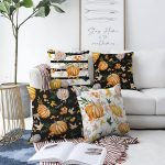 - Sonil-K4luset591-Gorsel1 - Realhomes  Çift Taraflı 4'lü Kabak Motifli Dijital Baskılı Dekoratif Şönil Yastık Kırlent Kılıfı Realhomes