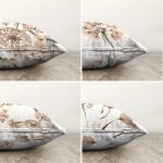 - Sonil-K4luset594-Gorsel2 - Realhomes 4'lü Çift Taraflı Beyaz Zemin Üzerinde Çiçek Desenli Modern Şönil Yastık Kırlent Kılıf Seti Realhomes