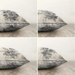 - Sonil-K4luset597-Gorsel2 - Realhomes  4'lü Çift Taraflı Renkli Zemin Üzerinde Yaprak Desenli Modern Şönil Yastık Kırlent Kılıf Seti Realhomes