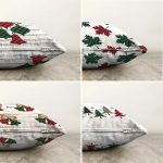 - Sonil-K4luset599-Gorsel2 - Realhomes  Çift Taraflı 4'lü Ekose Temalı Çanlar ve Çam Ağacı Yılbaşı Kombin Modern Şönil Yastık Kırlent Kılıfı Realhomes