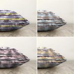 - Sonil-K4luset606-Gorsel2 - Realhomes  4'lü Çift Taraflı Beyaz Zemin Üzerinde Siyah Geometrik Desenli Modern Şönil Yastık Kırlent Kılıf Seti Realhomes