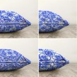 - Sonil-K4luset613-Gorsel2 - Realhomes  4'lü Çift Taraflı Beyaz Zemin Üzerinde Çini Desenli Modern Şönil Yastık Kırlent Kılıf Seti Realhomes