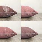 - Sonil-K4luset622-Gorsel2 - Realhomes 4'lü Çift Taraflı Renkli Zemin Üzerinde Onedraw Çizimli Yaprak Desenli Modern Şönil Yastık Kırlent Kılıf Seti Realhomes