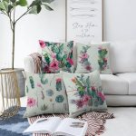 - Sonil-K4luset629-Gorsel1 - Realhomes  4'lü Çift Taraflı Renkli Zemin Üzerinde Kaktüs Desenli Modern Şönil Yastık Kırlent Kılıf Seti Realhomes