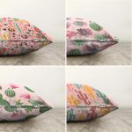 - Sonil-K4luset632-Gorsel2 - Realhomes  4'lü Çift Taraflı Renkli Zemin Üzerinde Kaktüs Desenli Modern Şönil Yastık Kırlent Kılıf Seti Realhomes