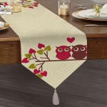 RealHomes Dijital Baskılı Özel Tasarım Püsküllü Şönil Üçgen Runner Realhomes