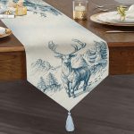 Realhomes Özel Tasarım Dijital Baskılı Modern Püsküllü Şönil Üçgen Runner Realhomes