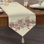 Realhomes Özel Tasarım Dijital Baskılı Modern Püsküllü Şönil Üçgen Runner Realhomes