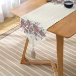 Realhomes Özel Tasarım Dijital Baskılı Modern Püsküllü Şönil Üçgen Runner Realhomes