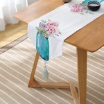 - UcgenRunner-2012-Gorsel2 - Realhomes  Vazo Çiçek Desenli Dijital Baskılı Püsküllü Şönil Üçgen Runner Realhomes