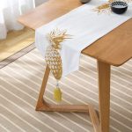 - UcgenRunner-2034-Gorsel2 - Realhomes  Altın Renk Kaktüs Baskılı Dijital Baskılı Püsküllü Şönil Üçgen Runner Realhomes